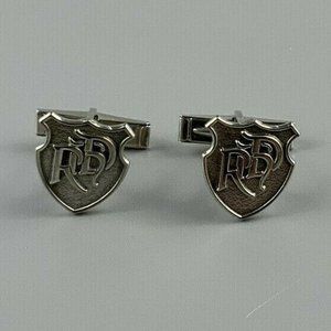 Vintage Donnelley Sterling SIlver Shield Cufflinks